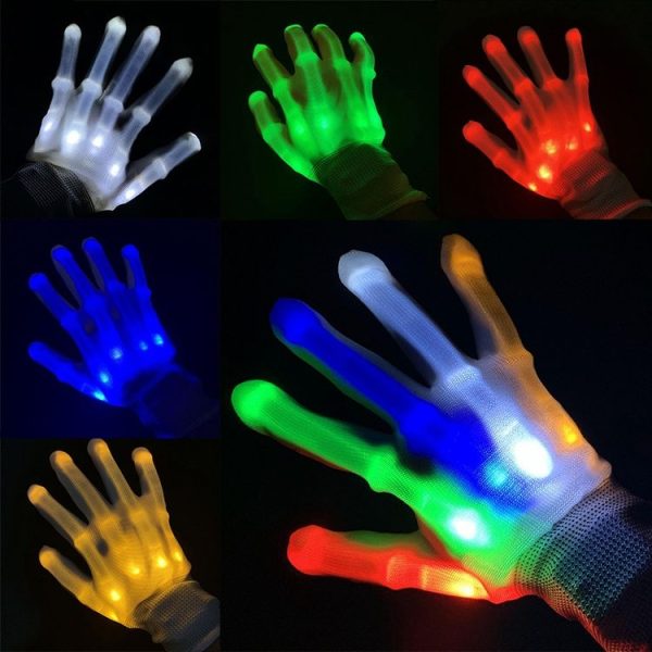 1 Pairs Hand Bones LED Glowing Gloves, Size: XL (Colorful) - Image 5