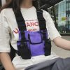 Hip-Hop Functional Chest Bag Vest Trendy Backpack (Black) - Image 4