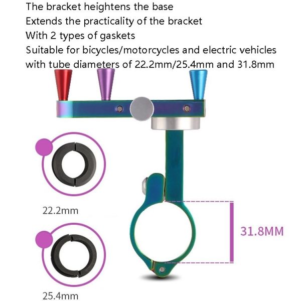 GUB Plus 12 Mountain Bike Aluminum Alloy Electric Plated Colorful Mobile Phone Frame (Colorful) - Image 5