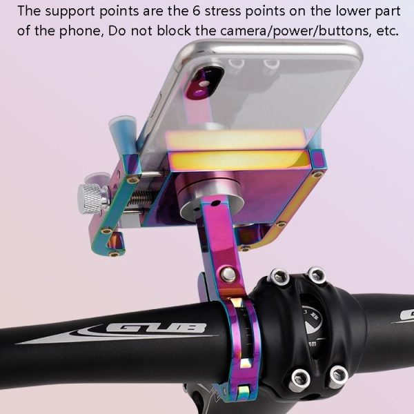 GUB Plus 12 Mountain Bike Aluminum Alloy Electric Plated Colorful Mobile Phone Frame (Colorful) - Image 6