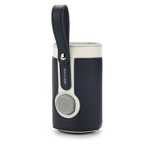 027 Leather Insulated Baby Bottle Cover Heating Bottle Bag, Size: Free Size (Navy Blue)