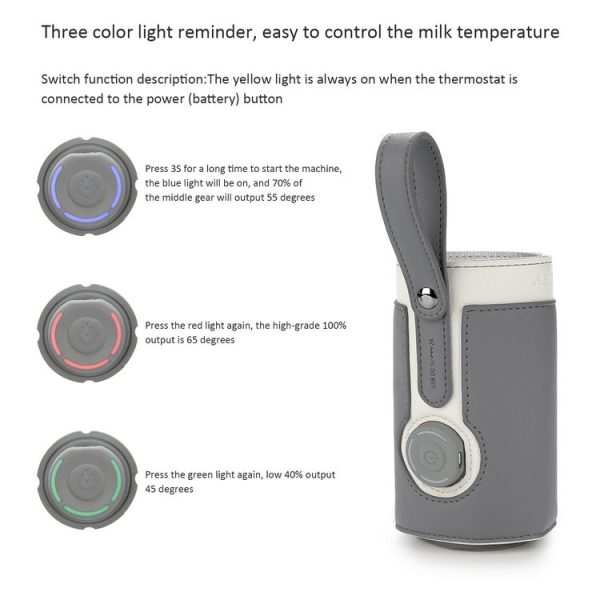 027 Leather Insulated Baby Bottle Cover Heating Bottle Bag, Size: Free Size (Navy Blue) - Image 4