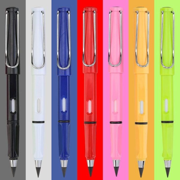 5 PCS No Ink No Need To Sharpen Drawing Sketch Pen Not Easy To Break Erasable HB Writing Pencil (White) - Image 2