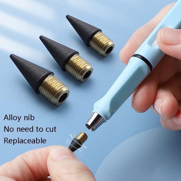 5 PCS No Ink No Need To Sharpen Drawing Sketch Pen Not Easy To Break Erasable HB Writing Pencil (White) - Image 3
