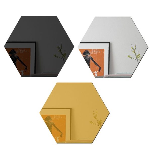 Ym300 16 PCS / Set Home Personal Wall Stickers DIY Acrylic Wall Decorative Mirror (Hexagon Silver) - Image 2