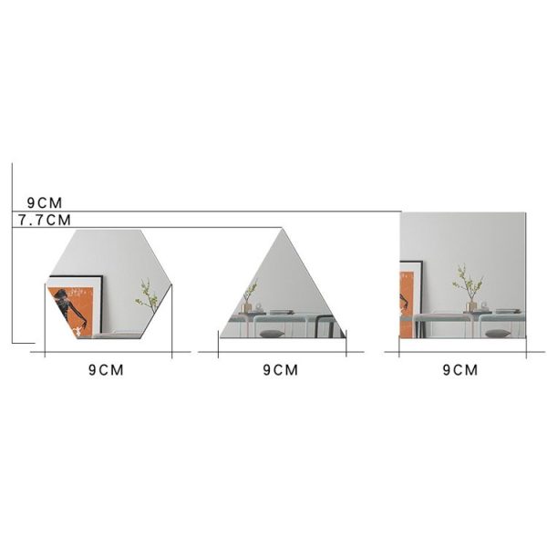 Ym300 16 PCS / Set Home Personal Wall Stickers DIY Acrylic Wall Decorative Mirror (Hexagon Silver) - Image 3