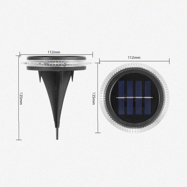 8 LED Solar Outdoor Waterproof Transparent Buried Light (Round-White Light) - Image 3