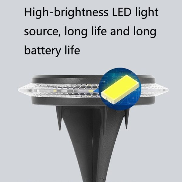 8 LED Solar Outdoor Waterproof Transparent Buried Light (Round-White Light) - Image 4