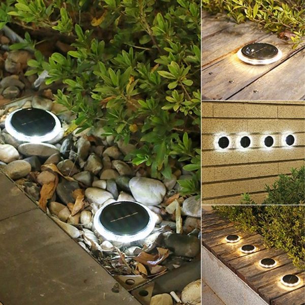 8 LED Solar Outdoor Waterproof Transparent Buried Light (Round-White Light) - Image 7