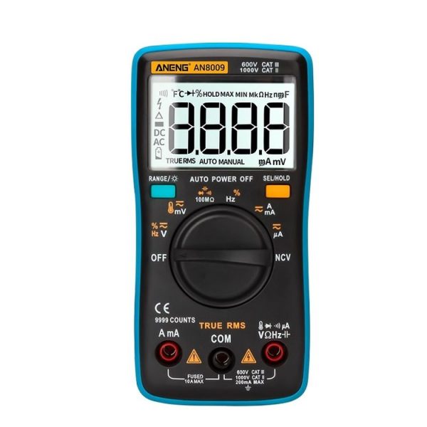 ANENG AN8009 NVC Digital Display Multimeter, Specification: Standard with Cable (Blue) - Image 2