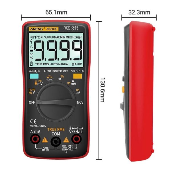 ANENG AN8009 NVC Digital Display Multimeter, Specification: Standard with Cable (Blue) - Image 3
