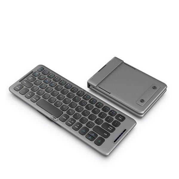 B088 65 Keys Portable Folding Bluetooth Keyboard (Pearley Gray)