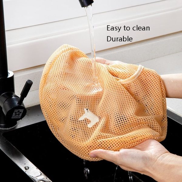 Yq007 Kitchen Multi-Function Wall Hanging Fruits And Vegetables Storage Bags Portable Hollow Mesh Bag (Blue) - Image 6