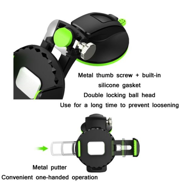 Car Diamond Suction Cup Mobile Phone Holder (Black) - Image 3