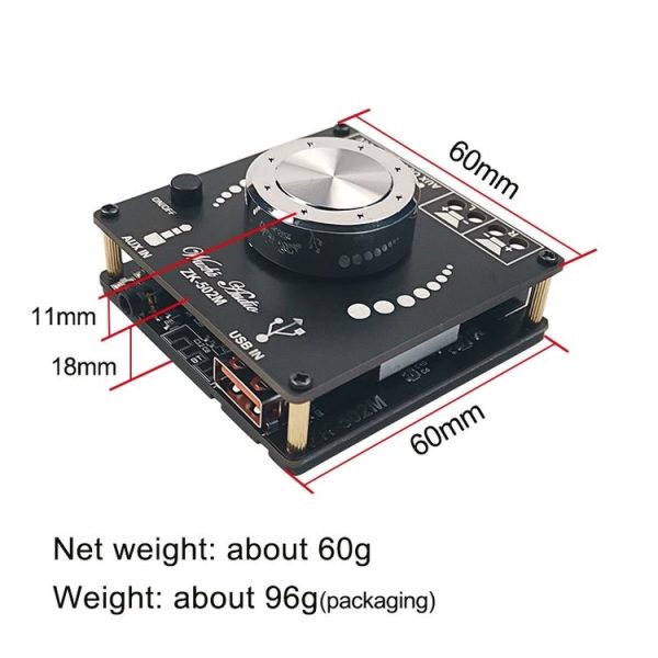 ZK-502M Stereo Bluetooth Digital Power Amplifier Motherboard - Image 2