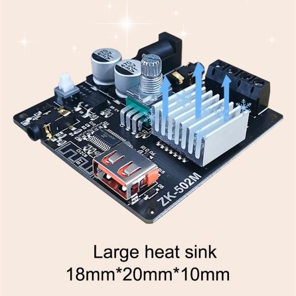 ZK-502M Stereo Bluetooth Digital Power Amplifier Motherboard - Image 3