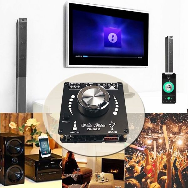 ZK-502M Stereo Bluetooth Digital Power Amplifier Motherboard - Image 7