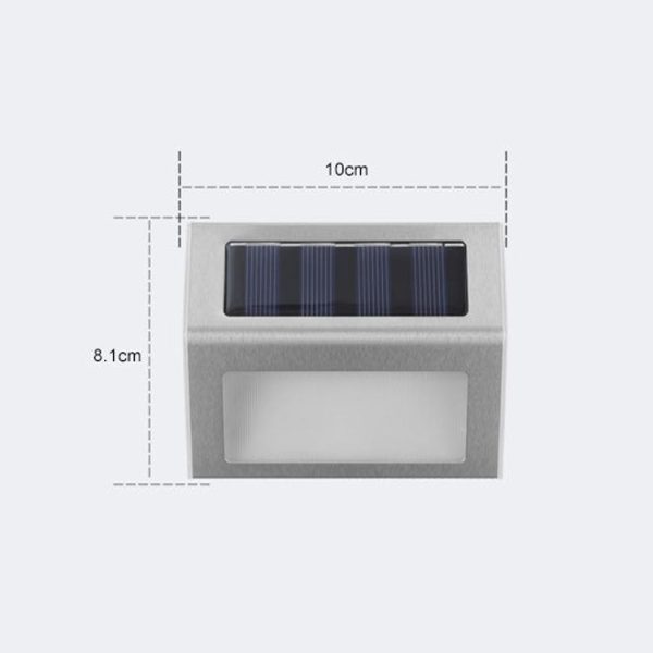 6 LED Solar Stainless Steel Stair Ladder Lamp Wall Light (Warm Light) - Image 2