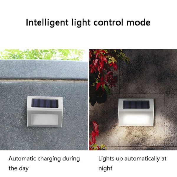 6 LED Solar Stainless Steel Stair Ladder Lamp Wall Light (Warm Light) - Image 4