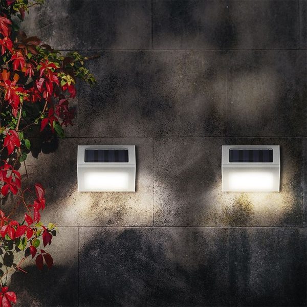 6 LED Solar Stainless Steel Stair Ladder Lamp Wall Light (Warm Light) - Image 7