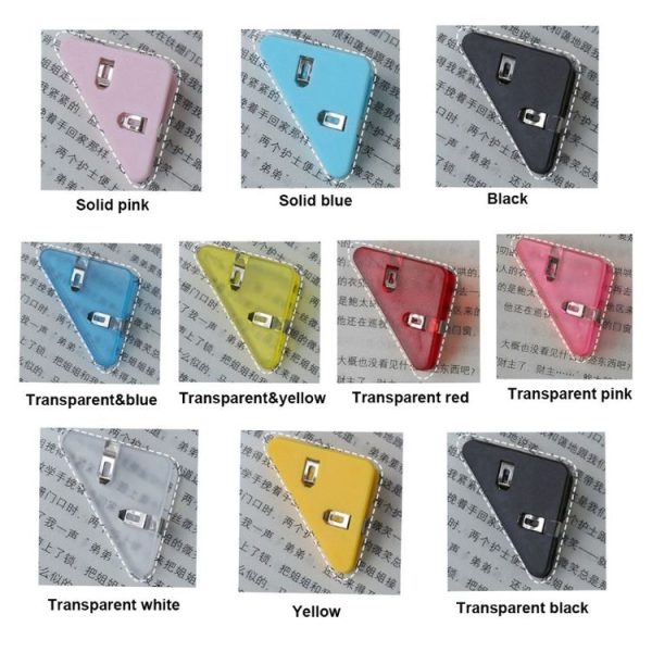 14 PCS Student Test Paper Storage Triangle Book Edge Clip (Solid Pink) - Image 2