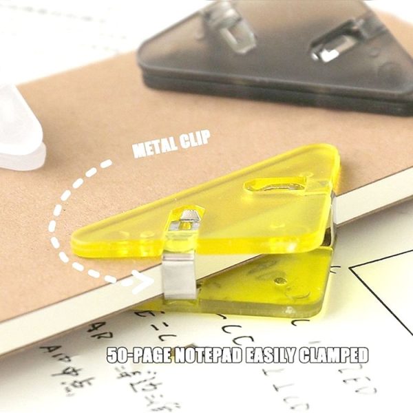 14 PCS Student Test Paper Storage Triangle Book Edge Clip (Solid Pink) - Image 3