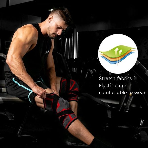 Pressurized Tape Knit Sports Knee Pad, Specification: XL (Black) - Image 5