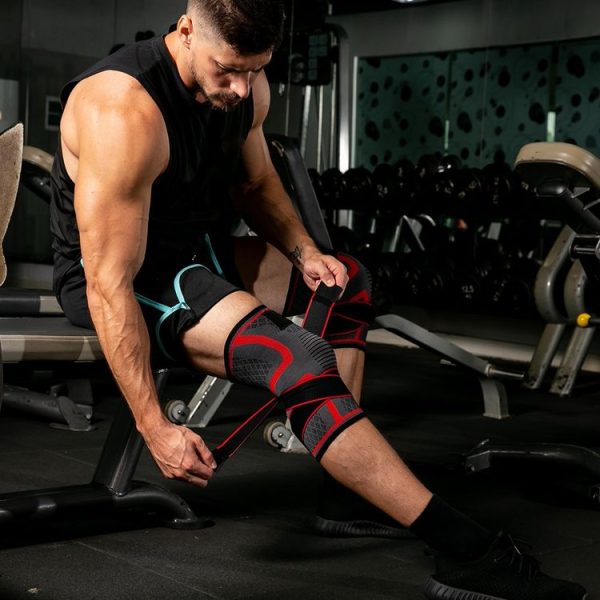 Pressurized Tape Knit Sports Knee Pad, Specification: XL (Black) - Image 6