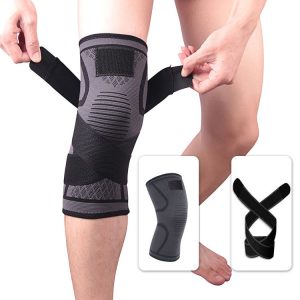 Pressurized Tape Knit Sports Knee Pad, Specification: XXL (Black)