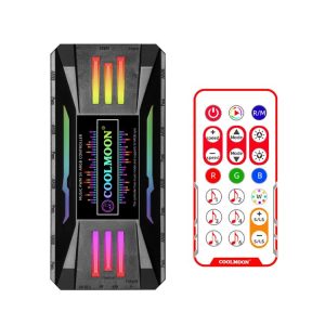 COOLMOON CM-MPAC PWM 5V ARGB Cooling Fan Remote Control For PC Case Chassis, Style: 4 in 1 (Black)