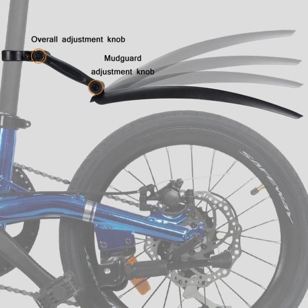 WEST BIKING YP0714018 Bicycle Folding Reflective Mudguard (Black) - Image 3