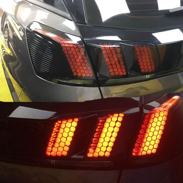 5 PCS Car Honeycomb Tail Lamp Film Universal Personality Modified Light Film Sticker (Bright Black) - Image 5