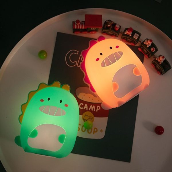 Bedroom Cartoon Dinosaur Silicone Sensor Night Light (Green) - Image 2