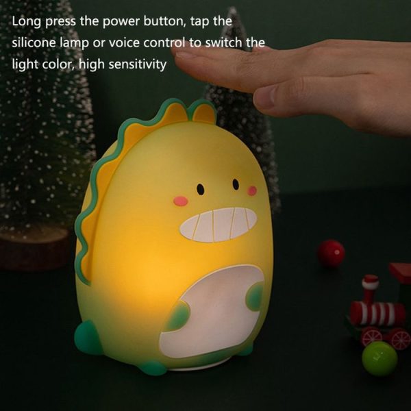 Bedroom Cartoon Dinosaur Silicone Sensor Night Light (Green) - Image 6