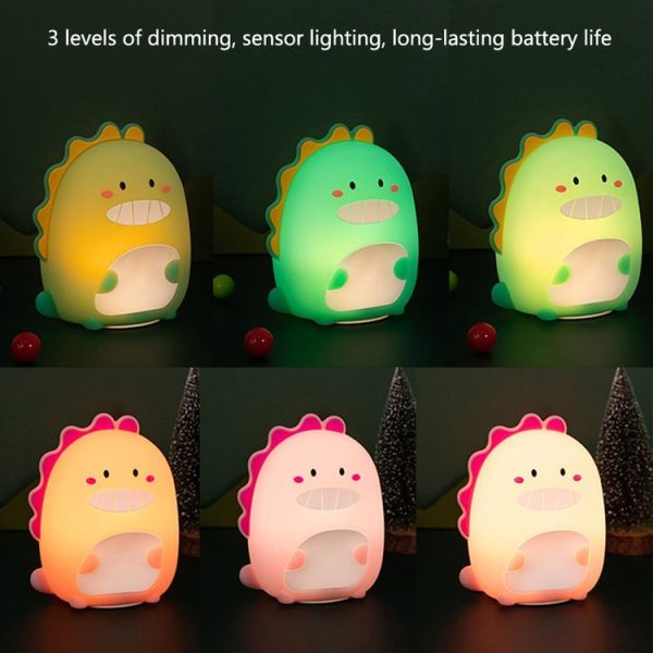 Bedroom Cartoon Dinosaur Silicone Sensor Night Light (Green) - Image 7