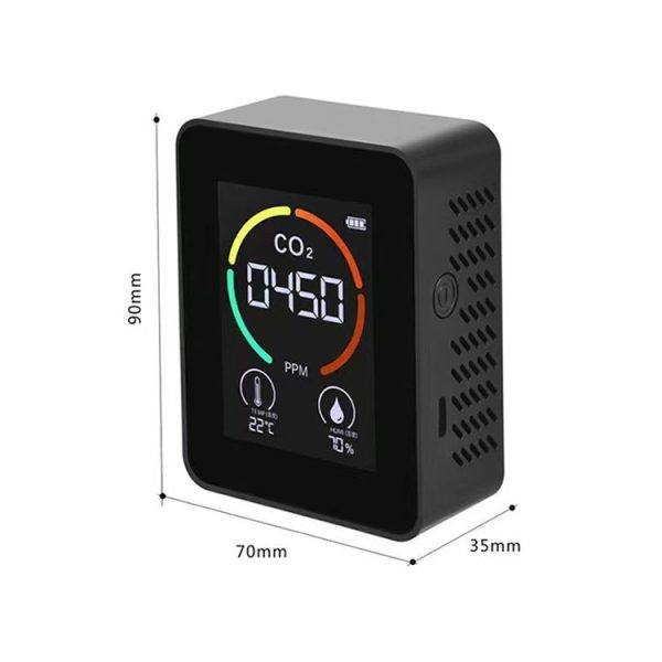 XY-T01 Temperature Humidity Display CO2 Meter Carbon Dioxide Air Quality Detector (Semiconductor Black) - Image 3