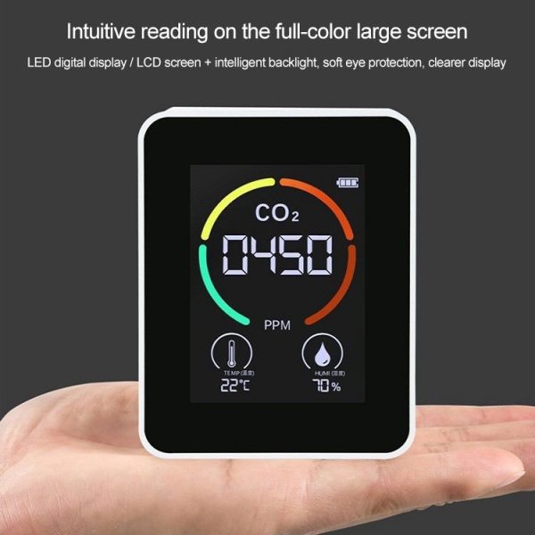XY-T01 Temperature Humidity Display CO2 Meter Carbon Dioxide Air Quality Detector (Semiconductor Black) - Image 5