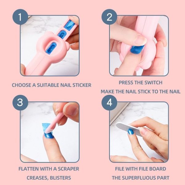 DIY Push Type Glam Nail Machine Girl Dressing Toy (Box Packed) - Image 5