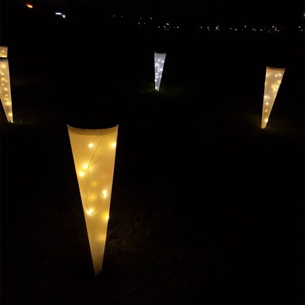 N231 Circular Cone Solar Wall Lamp Outdoor Garden Landscape Light, Style: String Lights - Image 5