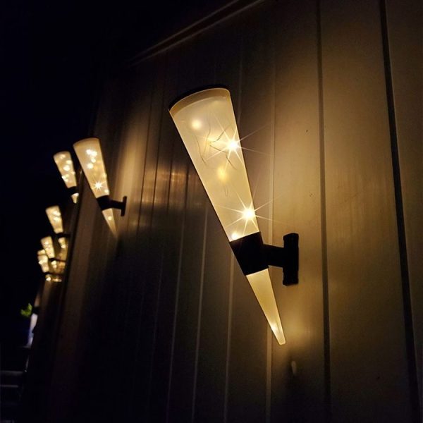 N231 Circular Cone Solar Wall Lamp Outdoor Garden Landscape Light, Style: String Lights - Image 6