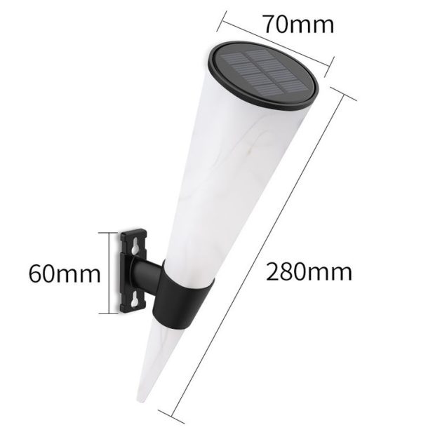 N231 Circular Cone Solar Wall Lamp Outdoor Garden Landscape Light, Style: Colorful Light - Image 2