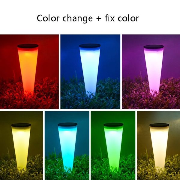 N231 Circular Cone Solar Wall Lamp Outdoor Garden Landscape Light, Style: Colorful Light - Image 3