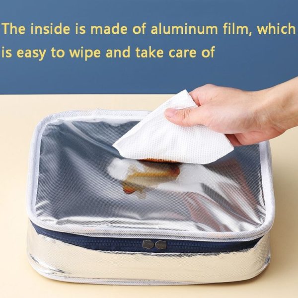 WORTHBUY Thickened Aluminum Foil Lunch Box Insulation Bag, Style: Medium (Dinner Plate Bag) - Image 6