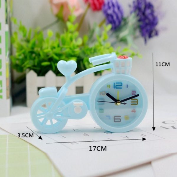 Bicycle-shaped Desktop Alarm Clock Student Gifts (Light Blue) - Image 3