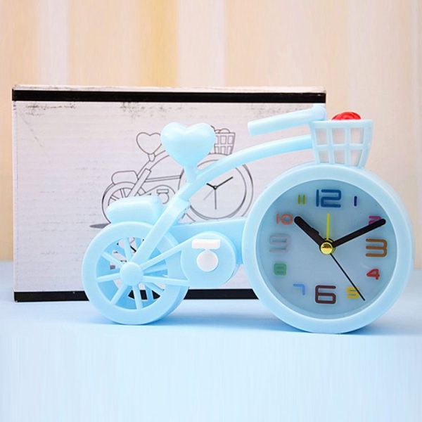 Bicycle-shaped Desktop Alarm Clock Student Gifts (Light Blue) - Image 5