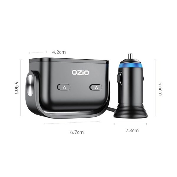 Ozio Car Charger Cigarette Lighter Conversion Plug, Model: Y48QA Black All Agreement Flash Charge - Image 3