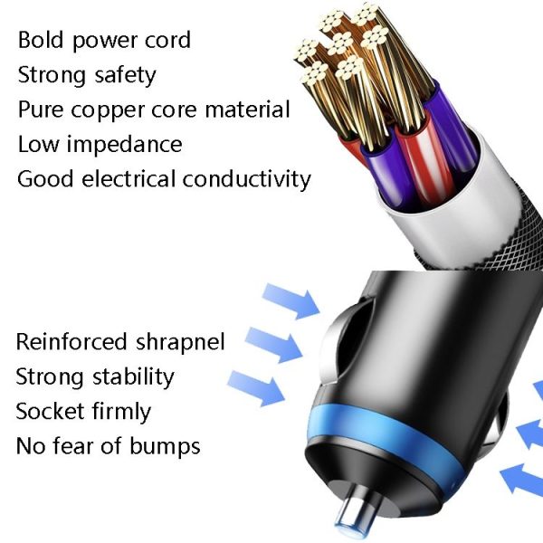 Ozio Car Charger Cigarette Lighter Conversion Plug, Model: Y48QA Black All Agreement Flash Charge - Image 6