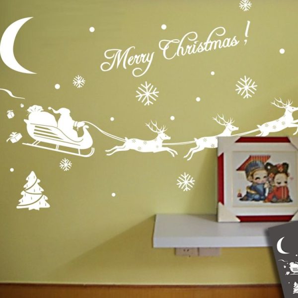 Simple Deer Santa Claus Shop Christmas Decoration Window Stickers Wall Stickers - Image 4
