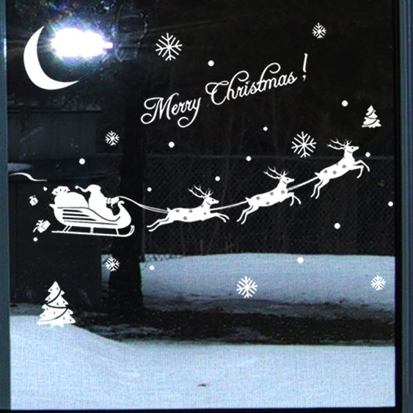 Simple Deer Santa Claus Shop Christmas Decoration Window Stickers Wall Stickers - Image 5