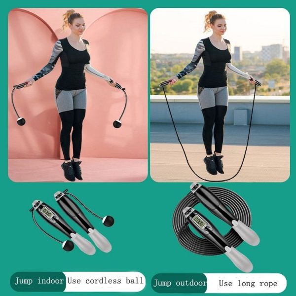 Sport Electronic Counting Wire Skipping Rope, Style: Cordless (Gray) - Image 7